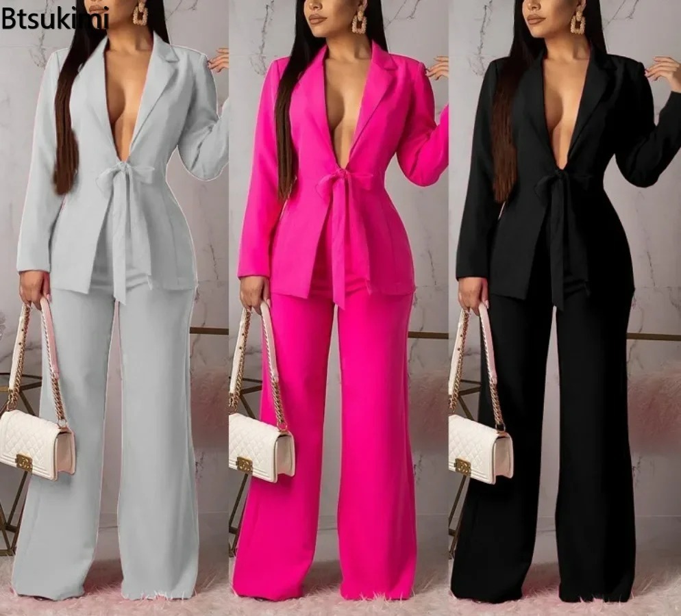 Women Formal Wear Blazers - 2026年新作 レディースフォーマルビジネススーツ オフィスウェア ツーピースセット ブレザーパンツセット プロフェッショナルウーマン向け