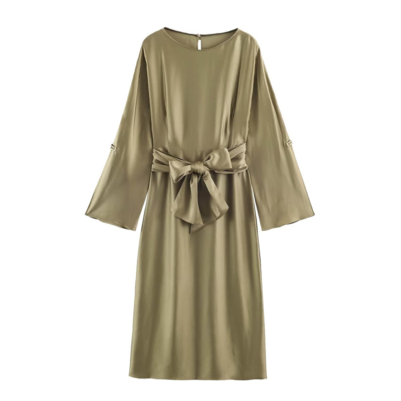 Women'S Green Formal Wear - Guobioziy 2026年秋新作 レディースドレス アーミーグリーン 長袖 ルーズドレス