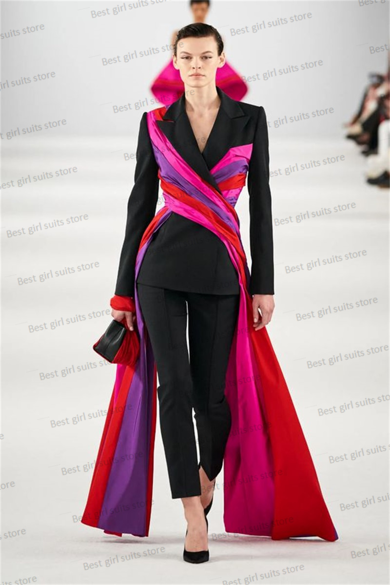 Women Formal Wear Blazers - 女性のためのカラフルなストラップ付きのウェディングドレス,カスタムメイドのジャケット