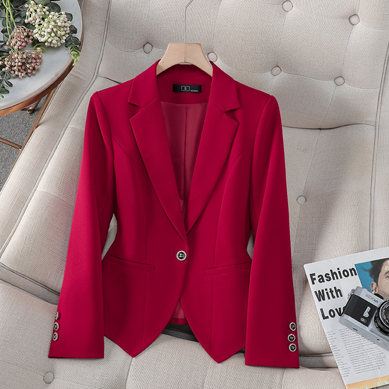 新しいファッション女性フォーマルブレザー女性赤白黒オフィスス - Formal Winter Wear Women Jacket のレビューと価格