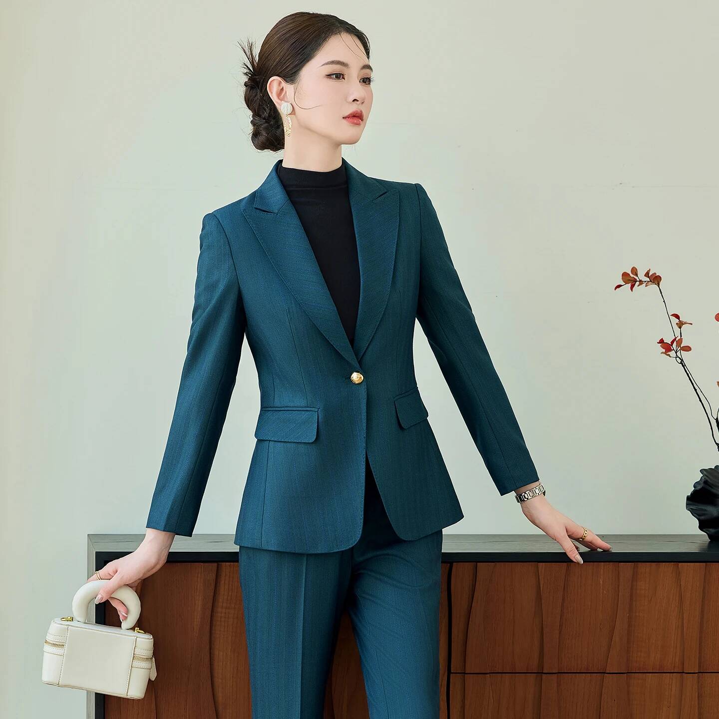 秋冬フォーマル女性ビジネススーツパンツとジャケット付きコート - Formal Winter Wear Women Jacket のレビューと価格