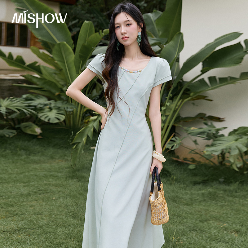 MISHOW レディース グリーン ミディ丈ロングドレス 2 - Women'S Green Formal Wear のレビューと価格