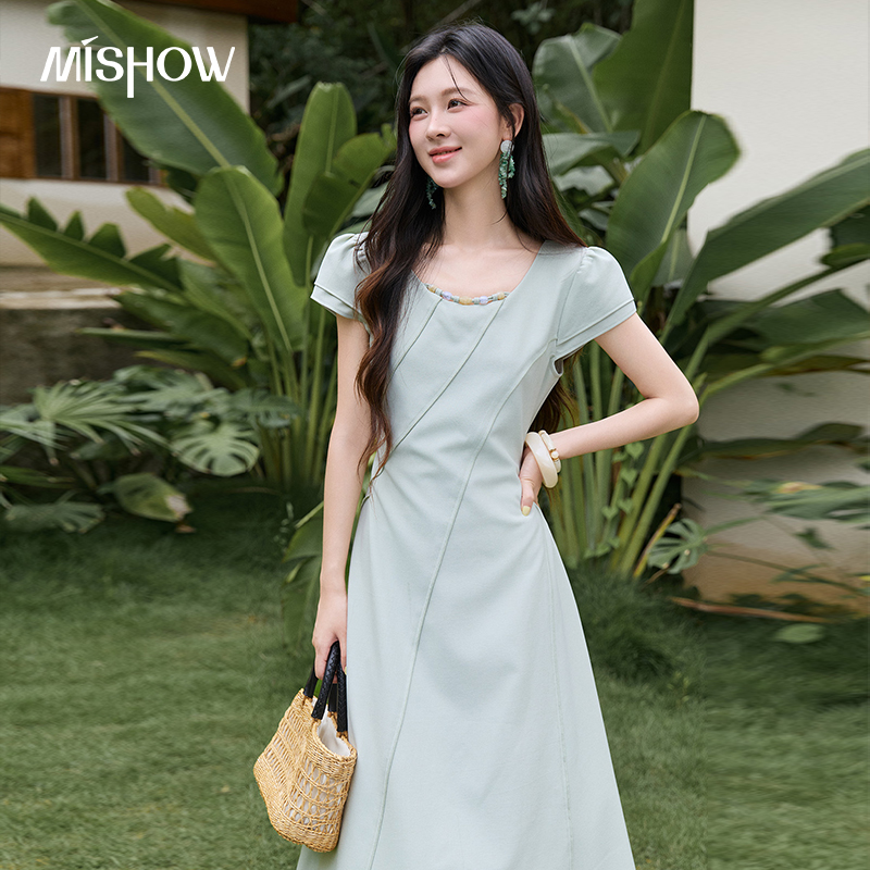 MISHOW レディース グリーン ミディ丈ロングドレス 2 - Women'S Green Formal Wear のレビューと価格