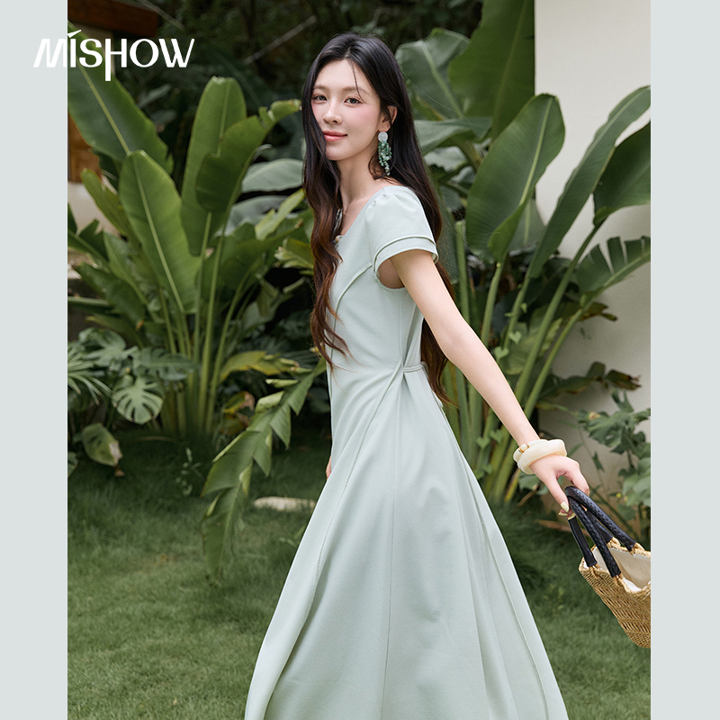 MISHOW レディース グリーン ミディ丈ロングドレス 2 - Women'S Green Formal Wear のレビューと価格
