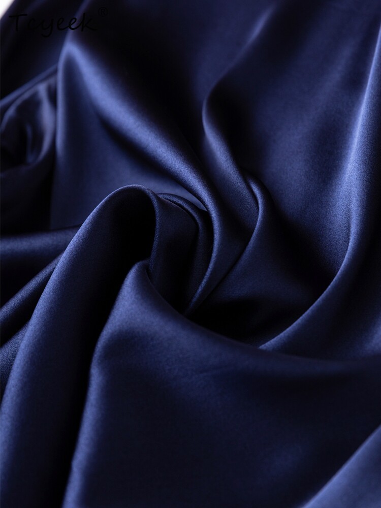 Tcyeek 93% 桑シルクレディーストップスエレガントな - Silk Blouse Button のレビューと価格