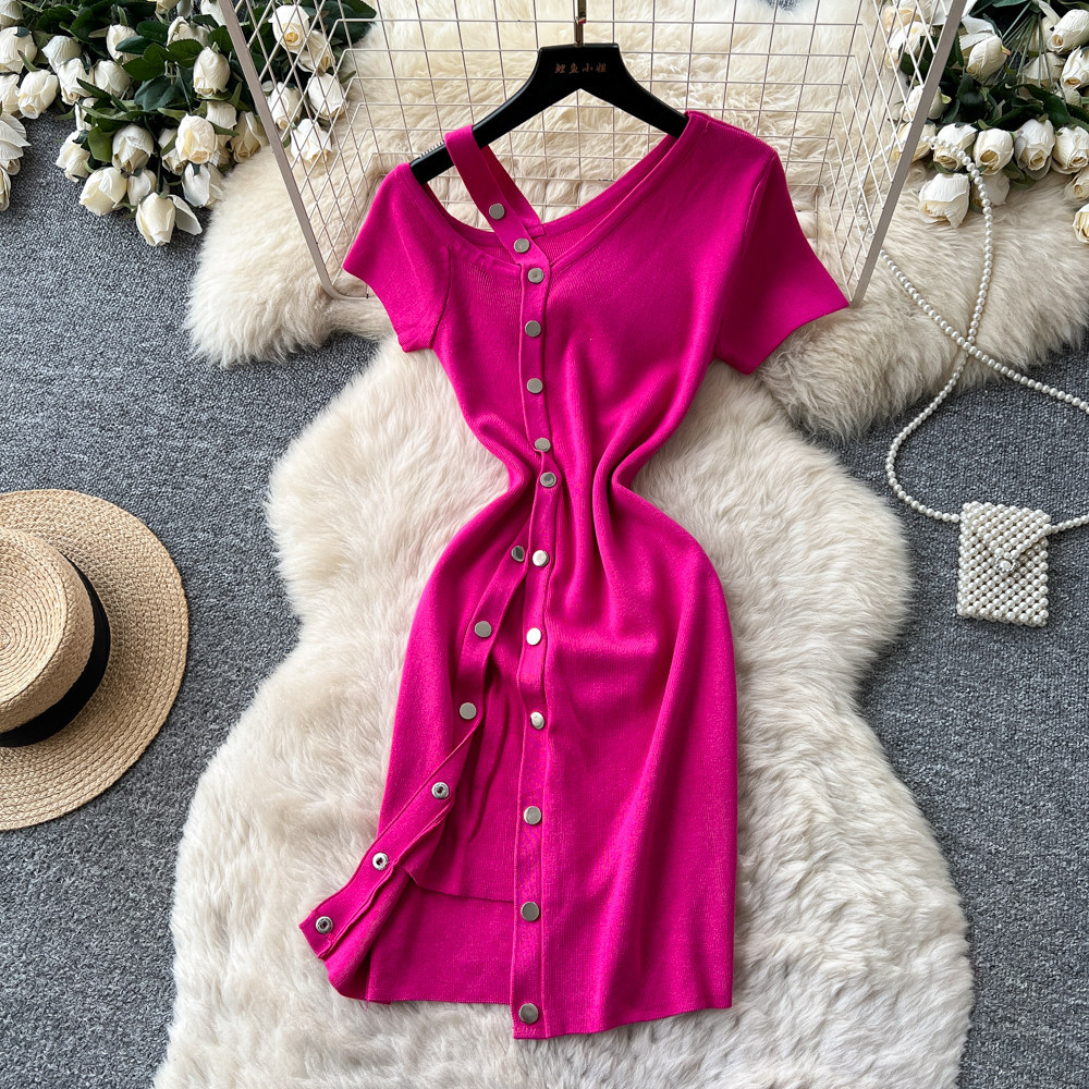 レディースミディ丈ワンピース セクシーなY2Kストリートウェ - Wrap Dress Work のレビューと価格