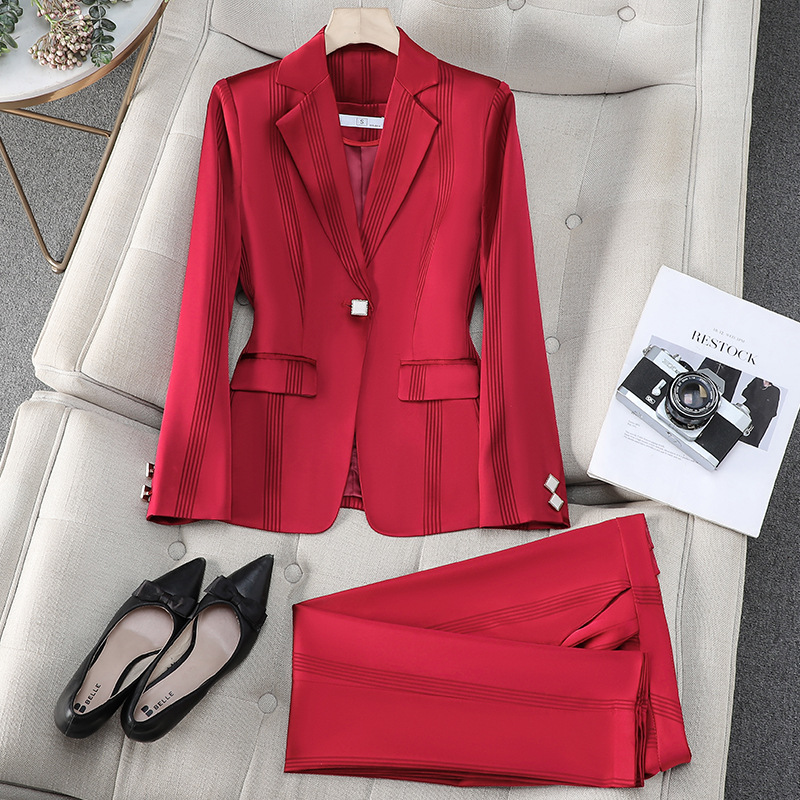 レディースファッション パンツスーツ 2ピースセット オフィ - Formal Winter Wear Women Jacket のレビューと価格