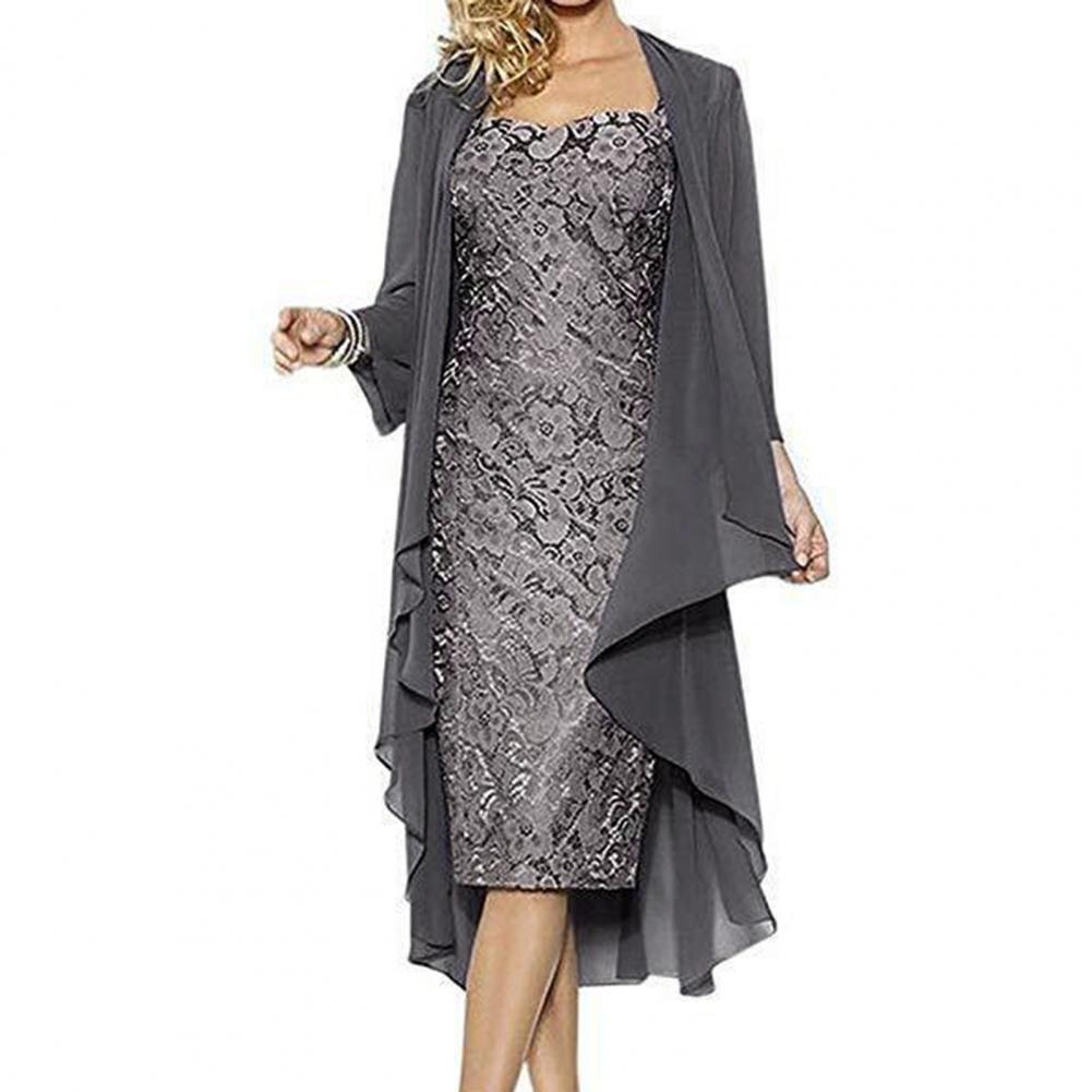 フォーマルドレスセット女性衣装エレガントな花柄レースヴィンテ - Women Formal Wear Dress のレビューと価格