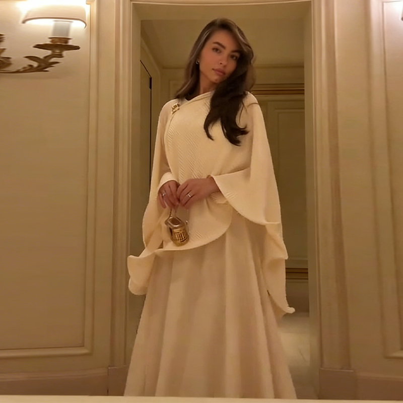 ロマンチックな優雅なショールドレスセットエレガントレトロ優し - Formal Women'S Wear のレビューと価格