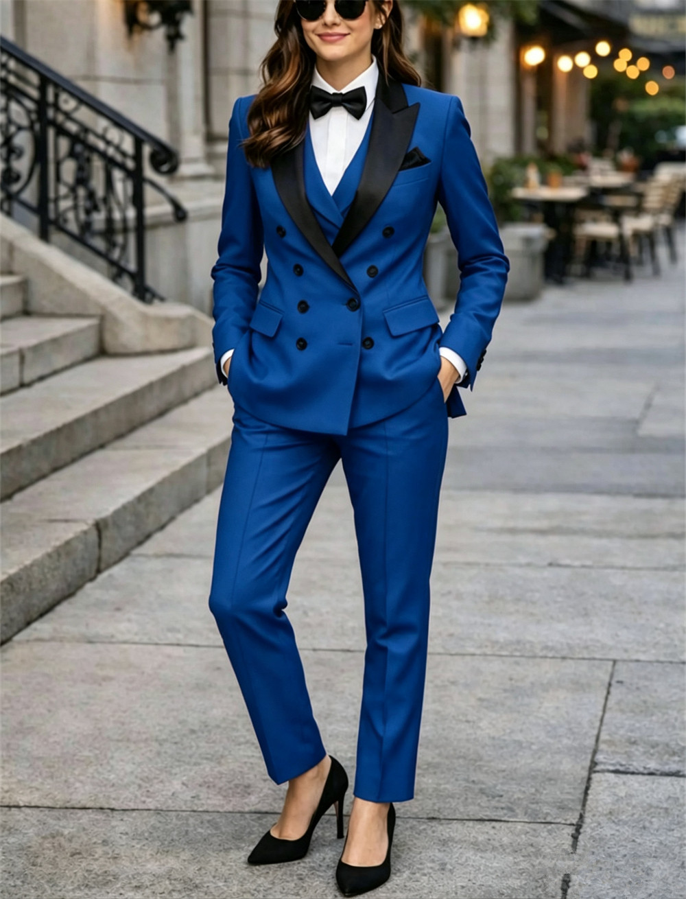 ダブルブレストの女性用スーツ 3 ピース テーラーメイド ペ - Women Formal Wear Vest のレビューと価格