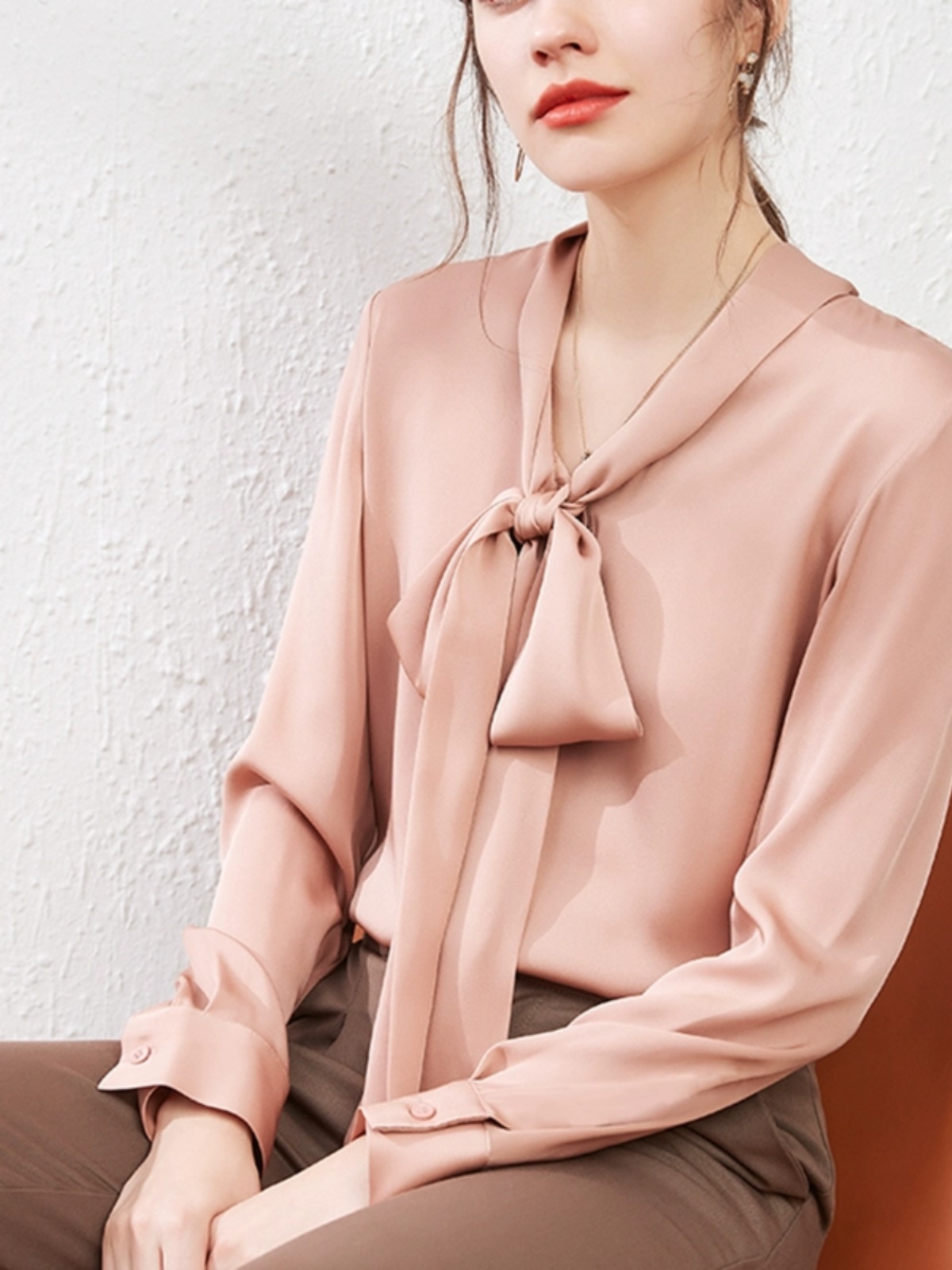 2026年レディースホワイトシルクシャツ 100%桑絹長袖ブ - Silk Blouse Button のレビューと価格