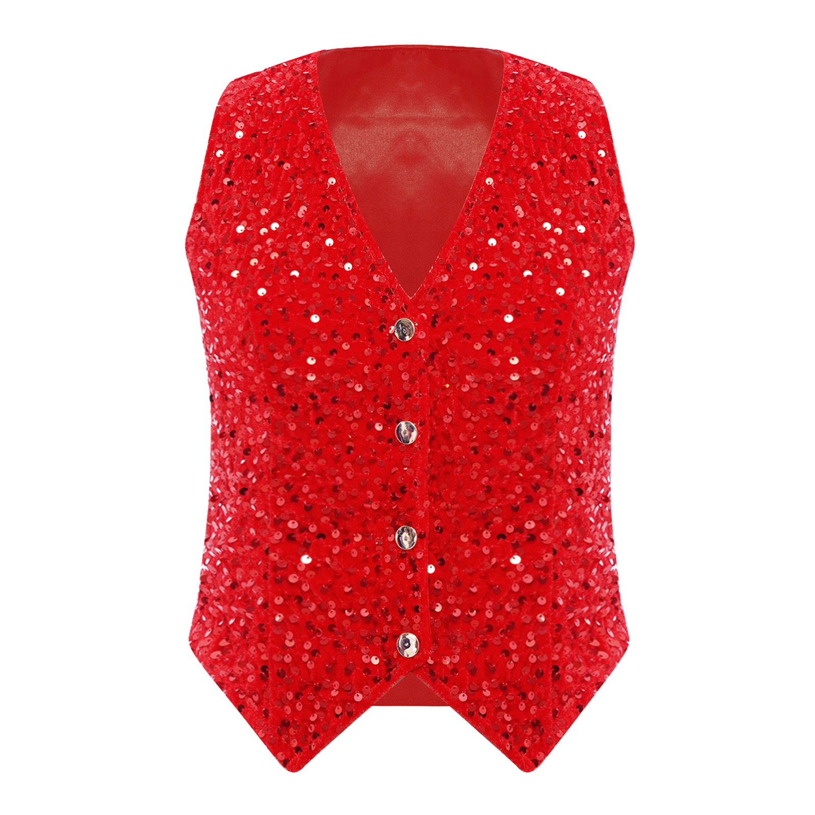 女性用キラキラ輝くスパンコールベスト クリスマス カーニバル - Women Formal Wear Vest のレビューと価格