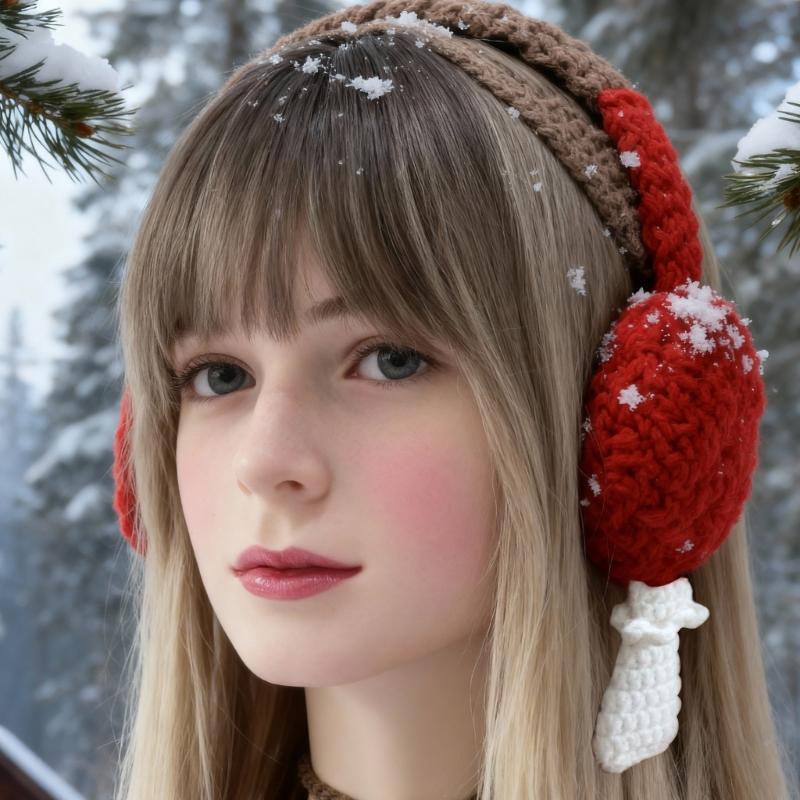 ニットキノコデザインヘアバンドイヤーウォーマーエレガントな冬 - Formal Wear Hairstyles For Women のレビューと価格