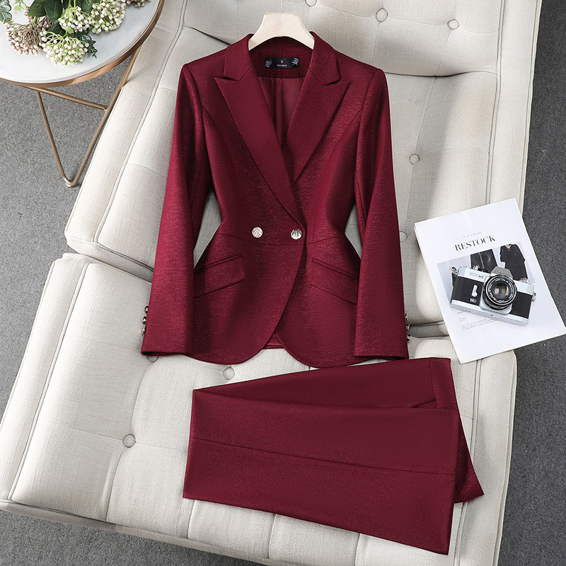 秋冬レディースパンツスーツフォーマルツーピースセット女性服女 - Formal Winter Wear Women Jacket のレビューと価格