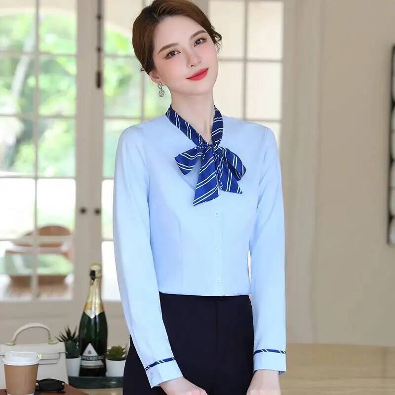 フォーマルでエレガントなスタイルの長袖ブラウス、シャツ、オフ - Women Formal Wear For Interview のレビューと価格