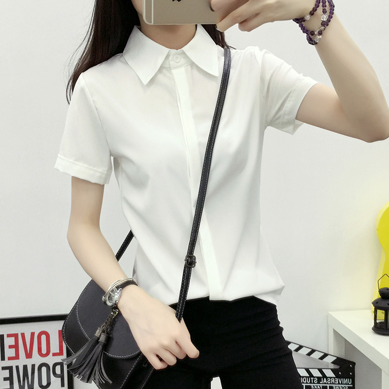 白いゆったりとした半袖シャツ、女性用、夏物、韓国風、大きいサ - Women Formal Wear Korean のレビューと価格