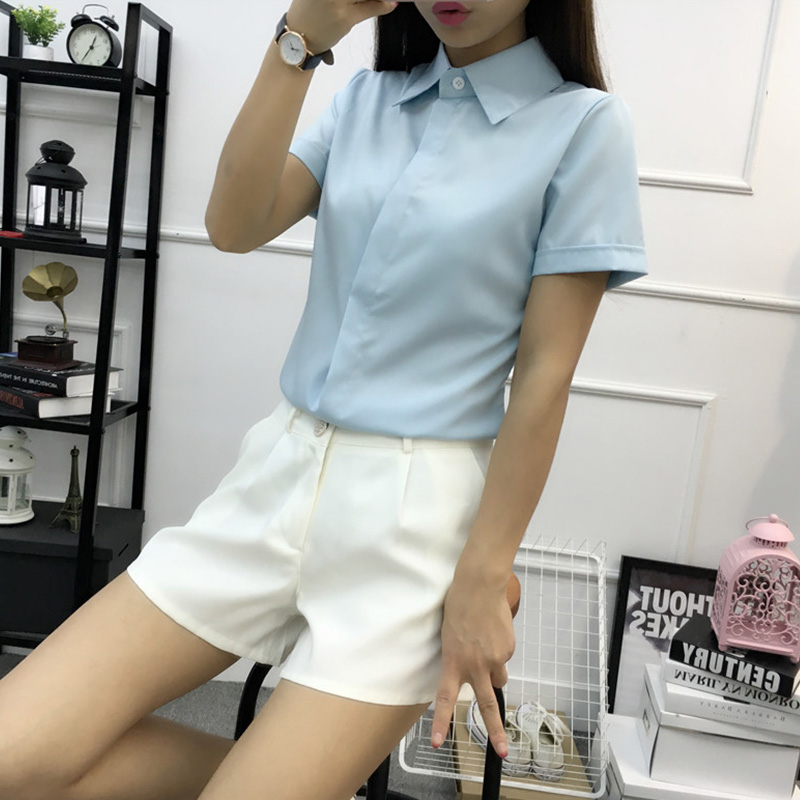 白いゆったりとした半袖シャツ、女性用、夏物、韓国風、大きいサ - Women Formal Wear Korean のレビューと価格