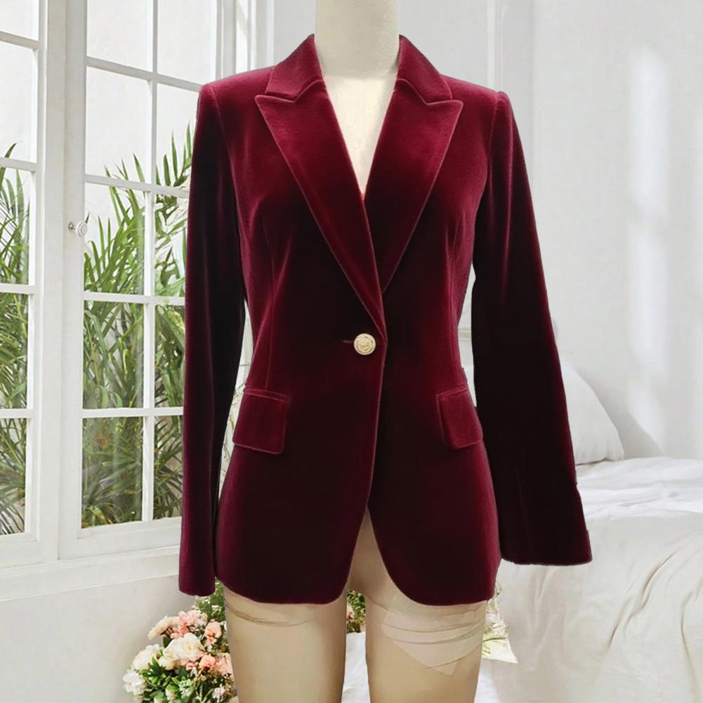 ベルベット大サイズ女性プロムピークドラペルレディオフィスタキ - Women Formal Wear Blazers のレビューと価格