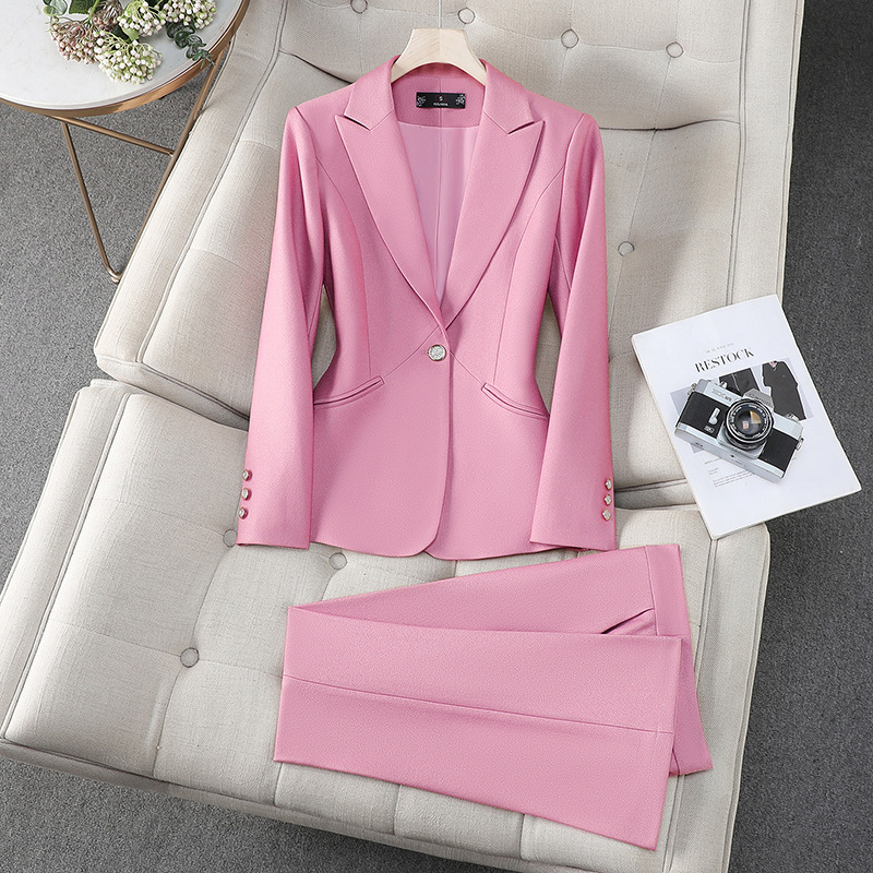 オフィスレディースフォーマルパンツスーツ2ピースセット女性用 - Formal Winter Wear Women Jacket のレビューと価格