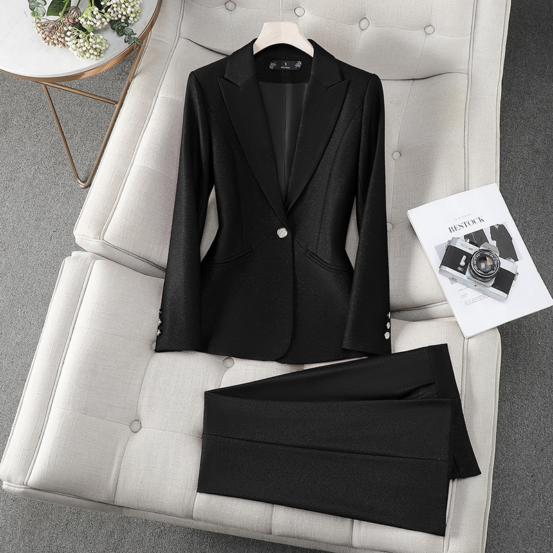 オフィスレディースフォーマルパンツスーツ2ピースセット女性用 - Formal Winter Wear Women Jacket のレビューと価格