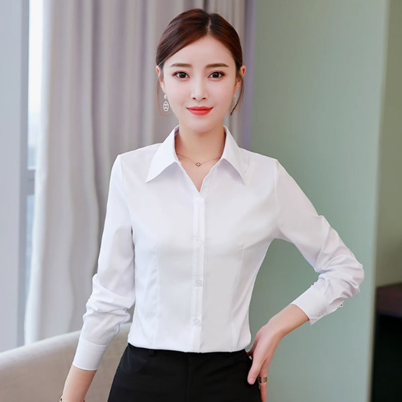 ホワイトスリムフィットフォーマルオフィスレディースシャツ 韓 - Women Formal Wear Korean のレビューと価格