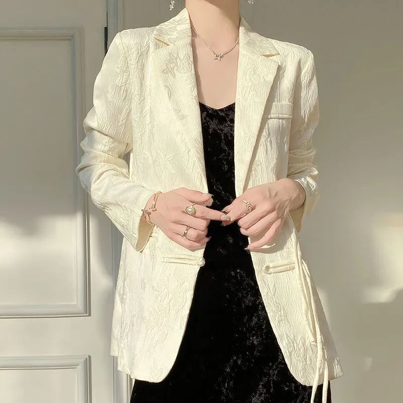 レディース ホワイト テクスチャード ブレザー ジャケット  - Women Formal Wear Blazers のレビューと価格