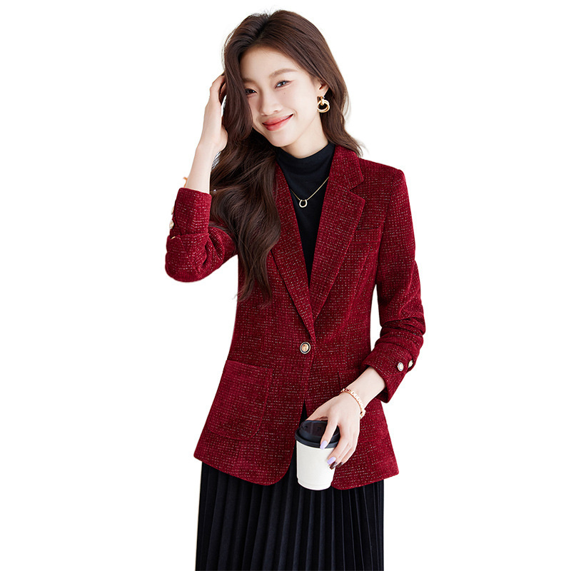 レディースブレザーコート 女性用 ブラック レッド カーキ  - Women Formal Wear Blazers のレビューと価格