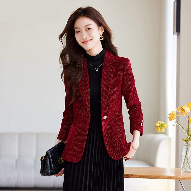 レディースブレザーコート 女性用 ブラック レッド カーキ  - Women Formal Wear Blazers のレビューと価格
