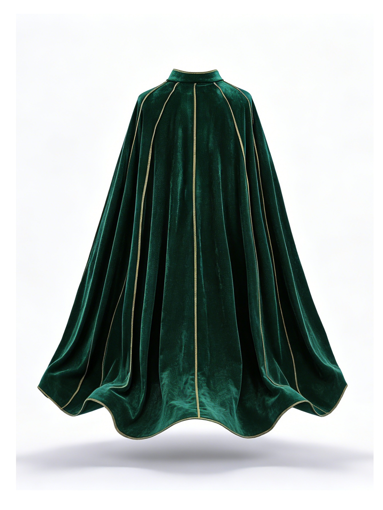 女性用ヴィンテージグリーンベルベットケープマント、ゴールドト - Women'S Green Formal Wear のレビューと価格