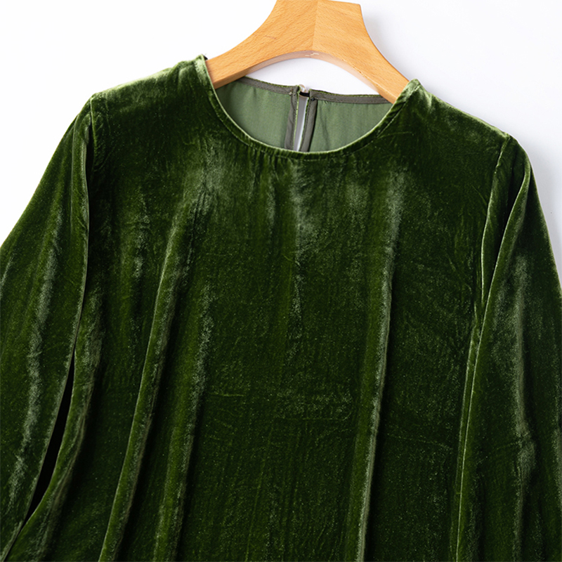 女性用シルクベルベットブラウス 100% マルベリーシルク裏 - Silk Blouse Button のレビューと価格