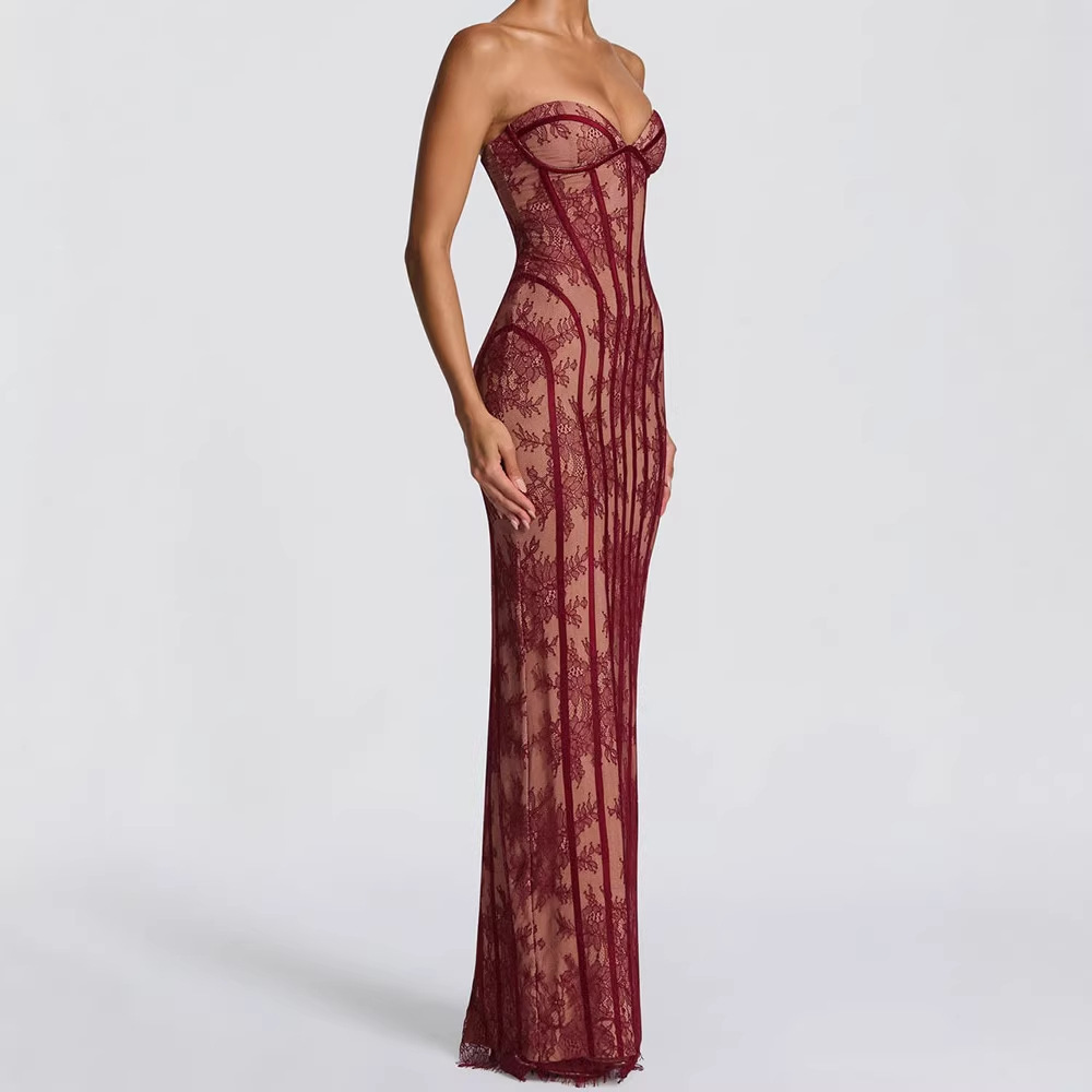 ストラップレスボディコンマキシドレス レディース 2026  - Formal Women'S Wear のレビューと価格
