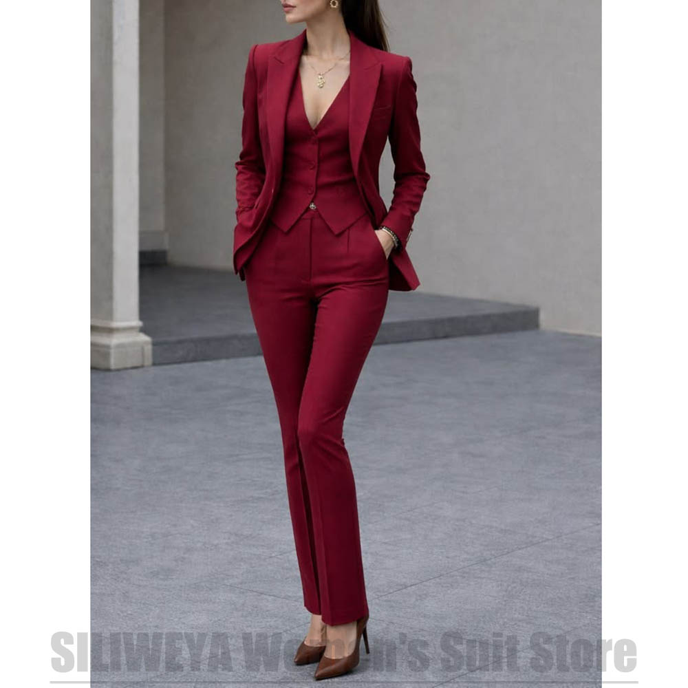 女性 3 ピーススーツセットブレザーベストパンツエレガントフ - Women Formal Wear Blazers のレビューと価格
