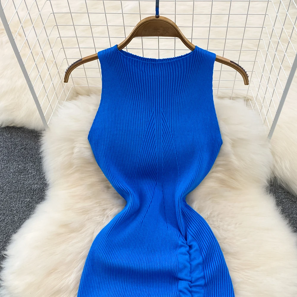 女性用ニットノースリーブワンピース,タイトフィット,ロング, - Women'S Green Formal Wear のレビューと価格
