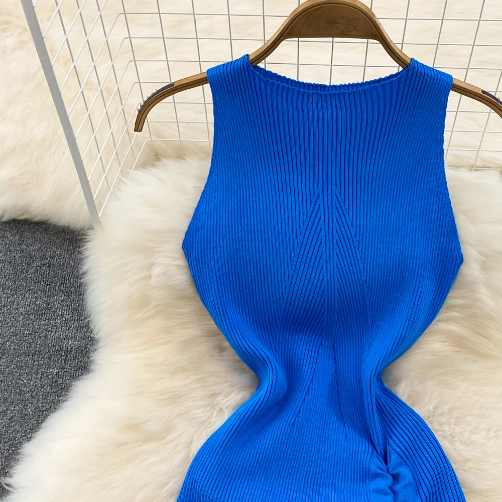 女性用ニットノースリーブワンピース,タイトフィット,ロング, - Women'S Green Formal Wear のレビューと価格